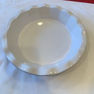 Vintage Emile Henry Blue ruffled 10.5” stoneware pie plate